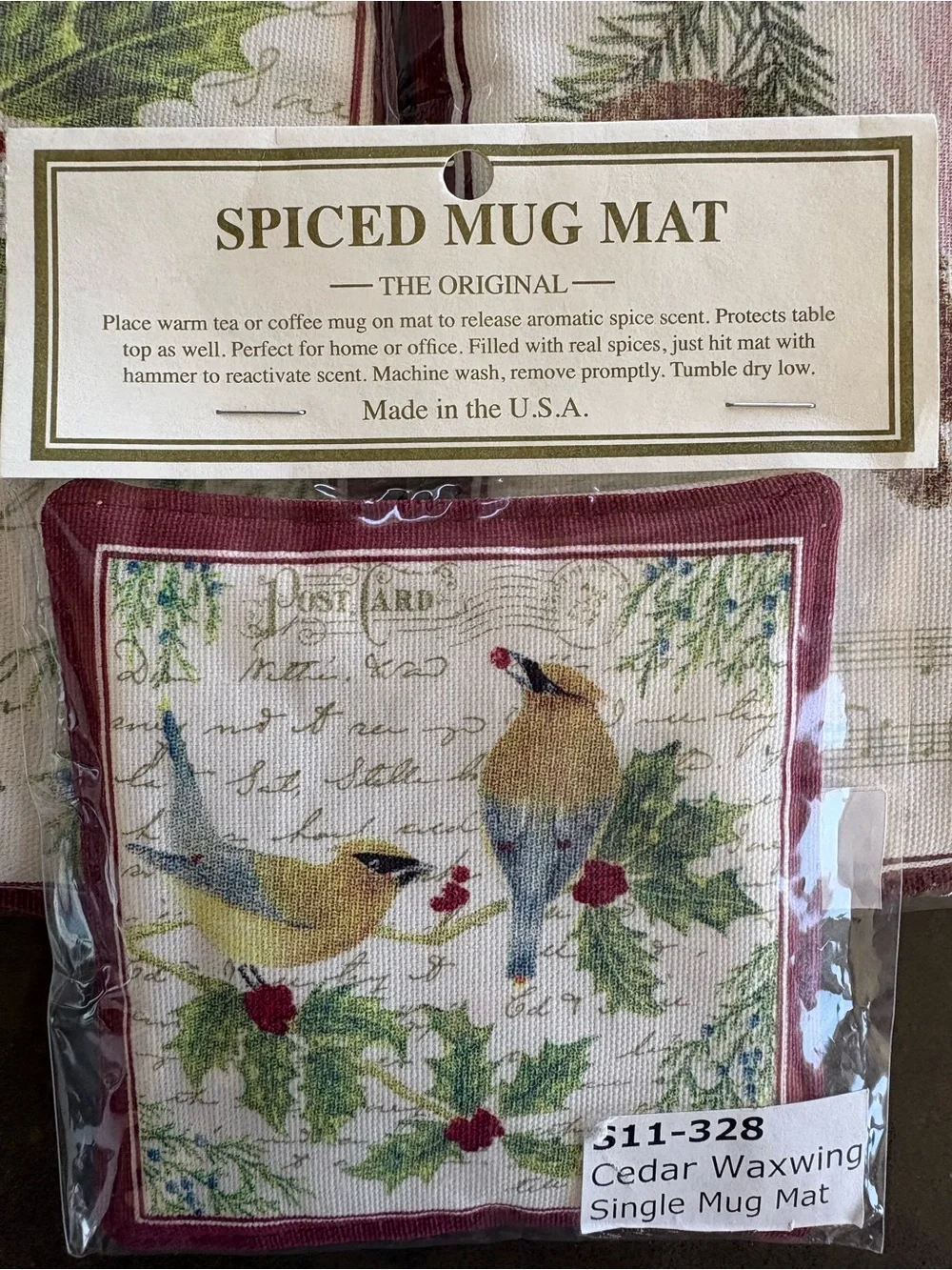Alice's Cottage Spiced Hot Pads & Mug Mat Birds Flowers Garden Motif Brand New